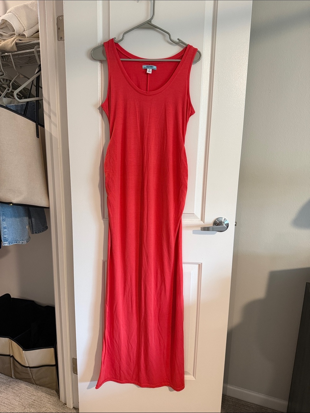 Old Navy Red Sleeveless Maxi Maternity Dress